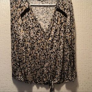 Maurices Tie Waist Button Down Blouse